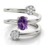 Color Fashion Ring, Oval Shape, in Platinum - 84855