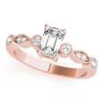 Color Fashion Ring, Emerald Shape, in Rose Gold - 84916