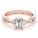 Color Fashion Ring, Emerald Shape, in Rose Gold - 84916