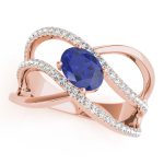 Color Fashion Ring, Oval Shape, in Rose Gold - 85059