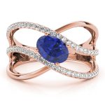 Color Fashion Ring, Oval Shape, in Rose Gold - 85059