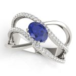 Color Fashion Ring, Oval Shape, in White Gold - 85059