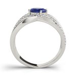 Color Fashion Ring, Oval Shape, in White Gold - 85059