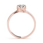 Side Stone Engagement Ring, Round Shape, in Rose Gold - 84876