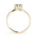 Side Stone Engagement Ring, Round Shape, in Yellow Gold - 84876