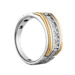 Gents Fashion Ring, in White Gold - 10549