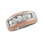 Gents Fashion Ring, Round Shape, in White Gold - 10552