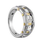 Yellow Bar Gents Ring, Round Shape, in Yellow Gold - 10553