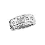 Gents Fashion Ring, in White Gold - 10555