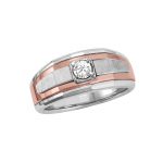 Solitaire Gents Ring, Round Shape, in White Gold - 10558