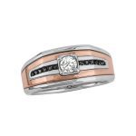 Gents Fashion Ring, Round Shape, in White Gold - 10559