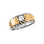 Solitaire Gents Ring, Round Shape, in White Gold - 10561