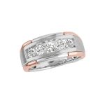 Satin Finish Gents Ring, Round Shape, in White Gold - 10565