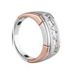 Satin Finish Gents Ring, Round Shape, in White Gold - 10565