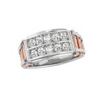 Two Tone Gents Ring, in White Gold - 10570