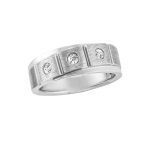 Satin Finish Gents Ring, in White Gold - 10573