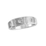 Satin Finish Gents Ring, in White Gold - 10574