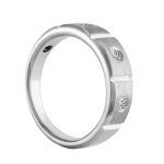 Satin Finish Gents Ring, in White Gold - 10574