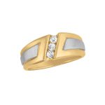 Satin Finish Gents Ring, in White Gold - 10576