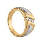 Satin Finish Gents Ring, in Yellow Gold - 10576