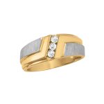 Satin Finish Gents Ring, in Yellow Gold - 10578