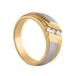 Satin Finish Gents Ring, in White Gold - 10578