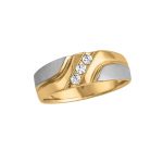 Satin Finish Gents Ring, in White Gold - 10579