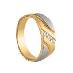 Satin Finish Gents Ring, in Yellow Gold - 10579