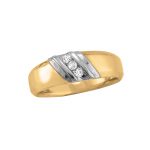 Satin Finish Gents Ring, in White Gold - 10580