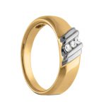 Satin Finish Gents Ring, in White Gold - 10580