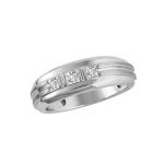 Gents Fashion Ring, Round Shape, in White Gold - 10584