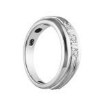 Gents Fashion Ring, Round Shape, in White Gold - 10584