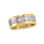 Satin Finish Gents Ring, Round Shape, in Yellow Gold - 10588