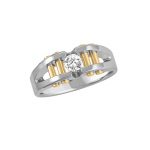 Solitaire Gents Ring, Round Shape, in White Gold - 10592