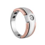 Solitaire Gents Ring, Round Shape, in White Gold - 10597