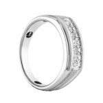 Cluster Gents Ring, in White Gold - 10603