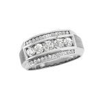 Satin Finish Gents Ring, in White Gold - 10604