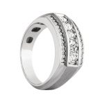 Satin Finish Gents Ring, in White Gold - 10604