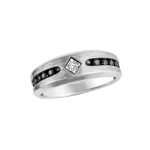 Satin Finish Gents Ring, Square Shape, in White Gold - 10605