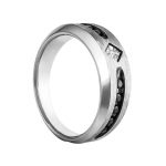 Satin Finish Gents Ring, Square Shape, in White Gold - 10605