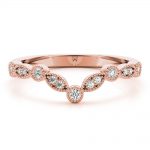 Chevron Wedding Ring, in Rose Gold - 85198