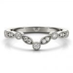 Chevron Wedding Ring, in White Gold - 85198