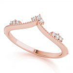 Chevron Wedding Ring, in Rose Gold - 85199