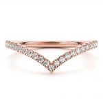 Chevron Wedding Ring, in Rose Gold - 85200