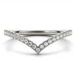 Chevron Wedding Ring, in White Gold - 85200