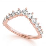 Chevron Wedding Ring, in Rose Gold - 85201