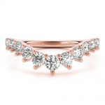 Chevron Wedding Ring, in Rose Gold - 85201