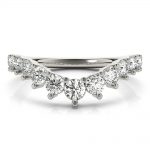 Chevron Wedding Ring, in White Gold - 85201