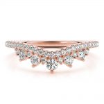 Chevron Wedding Ring, in Rose Gold - 85202