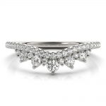 Chevron Wedding Ring, in White Gold - 85202